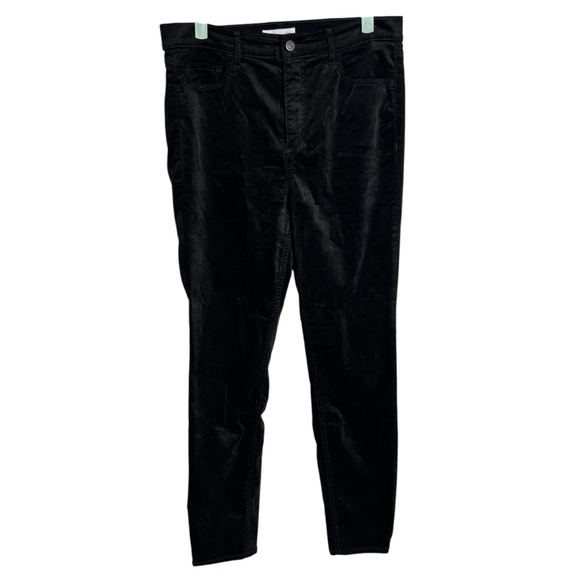 LOFT Black Velvet Modern Velvet Skinny Jeans, Size 10/30 - Picture 1 of 12